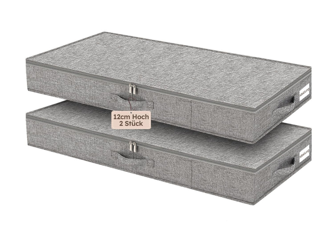 JUPELI 12cm Unterbettkommode,85x40x12 cm, Strukturverstärkung, Faltbare Aufbewahrungsbox aus Leinens