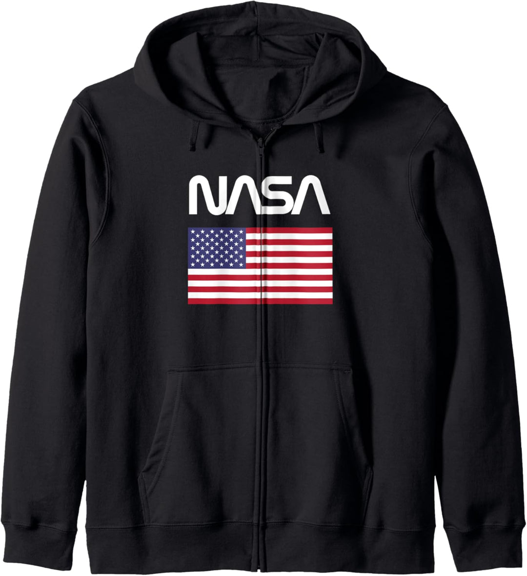 NASA Worm mit USA Flagge Kapuzenjacke
