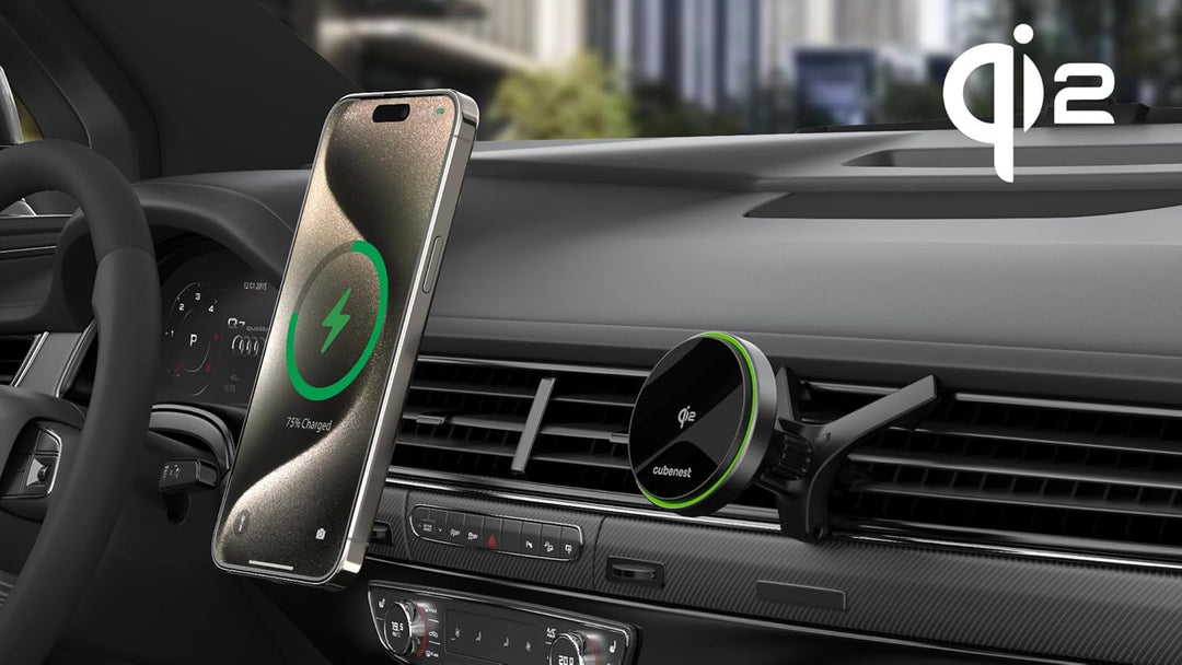 Cubenest Handy Halterung Auto mit Ladefunktion | Kompatibel mit Allen MagSafe-Autoladegeräten (CNSQ1