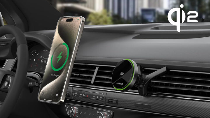 Cubenest Handy Halterung Auto mit Ladefunktion | Kompatibel mit Allen MagSafe-Autoladegeräten (CNSQ1