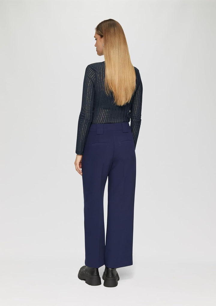 QS Leicht transparentes Longsleeve mit Strukturmuster S 5872_tiefblau, S 5872_tiefblau