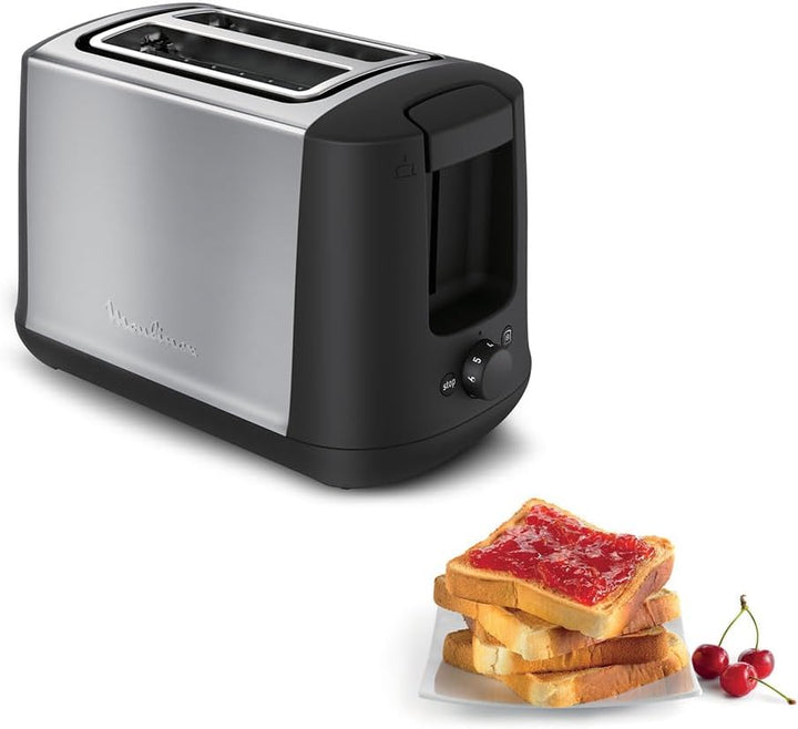 MOULINEX LT340811 Subito Toaster mit 2 Rillen, 7 Bräunungsstufen, 850 W, Edelstahl, 5.3 tons, Braun