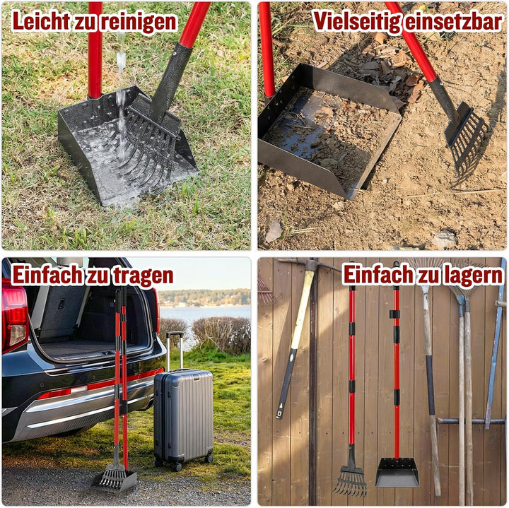 Snagle Paw Hundekotschaufel mit Abnehmbarem Rechen & Harke, Hundekotsammler für Grosse Mittlere Hund