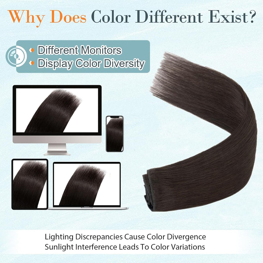 Benehair Clip in Extensions Echthaar, 8 Stück 100% Echtes Haar Extension 75g, Naturschwarz Haarverlä