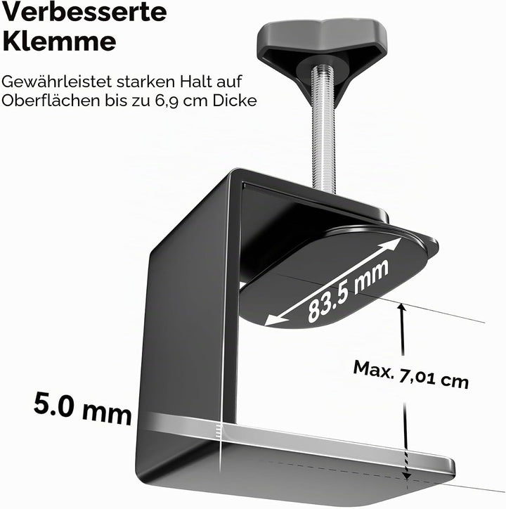 Faltbarer Hundepflegetisch-Arm mit Tischklemme – Höhenverstellbar 66–102 cm, Grooming-Arm mit Hängem