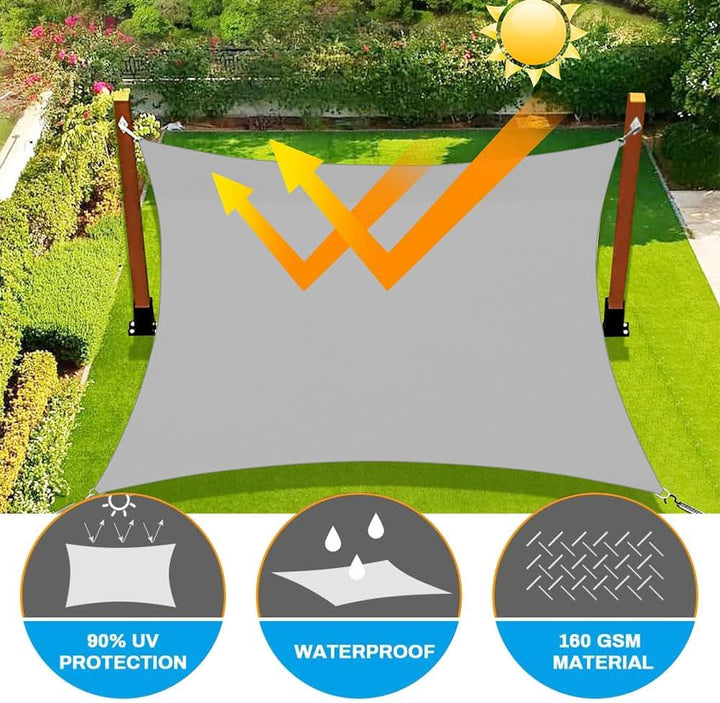 Sonnensegel 3x4m mit Befestigungs,Sonnensegel Rechteckig mit ösen,für Balkon UV Schutz Sonnenschutz