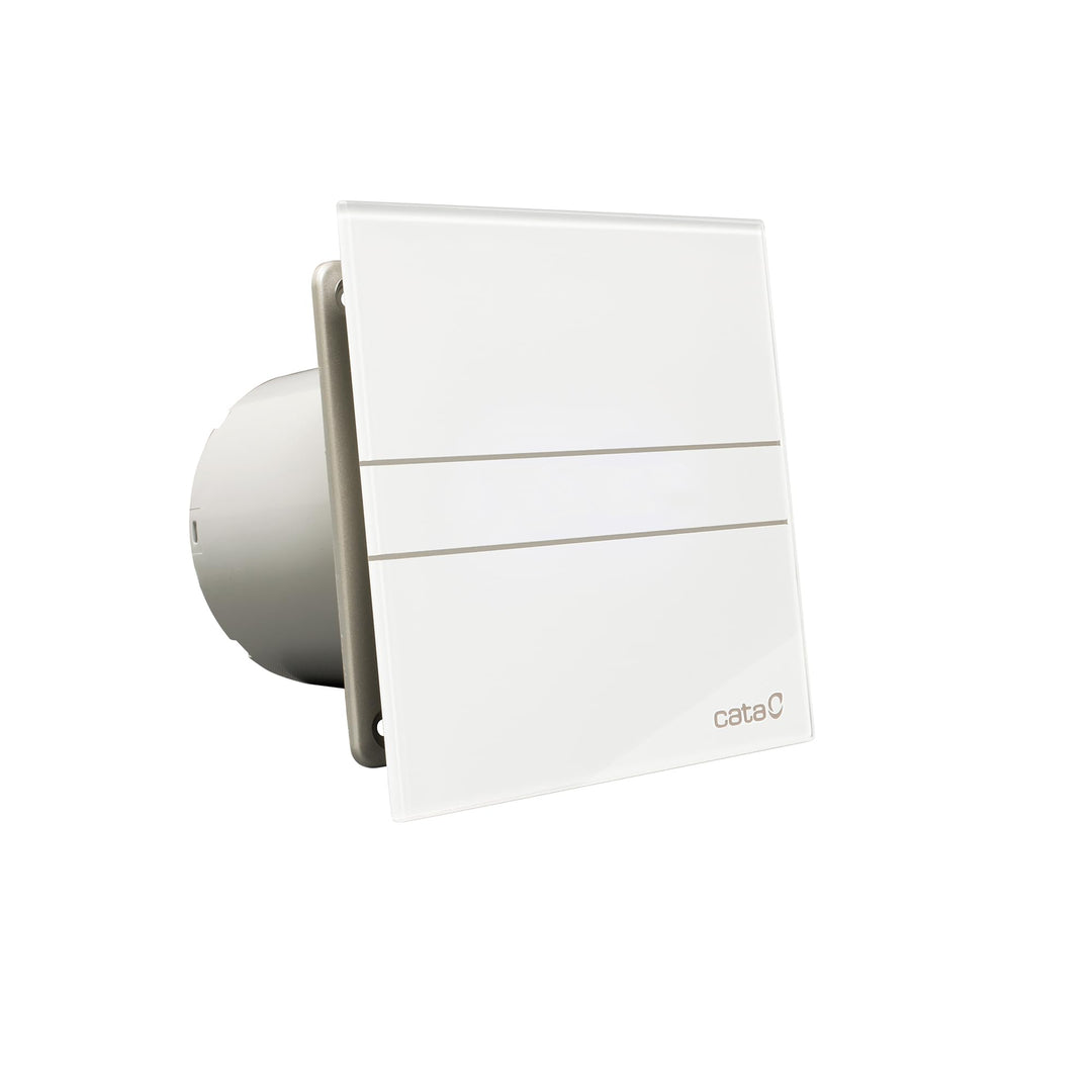 Badlüfter mit Timer 120 mm (120 mm Glas) 120 mm Glas Weiss, 120 mm Glas Weiss