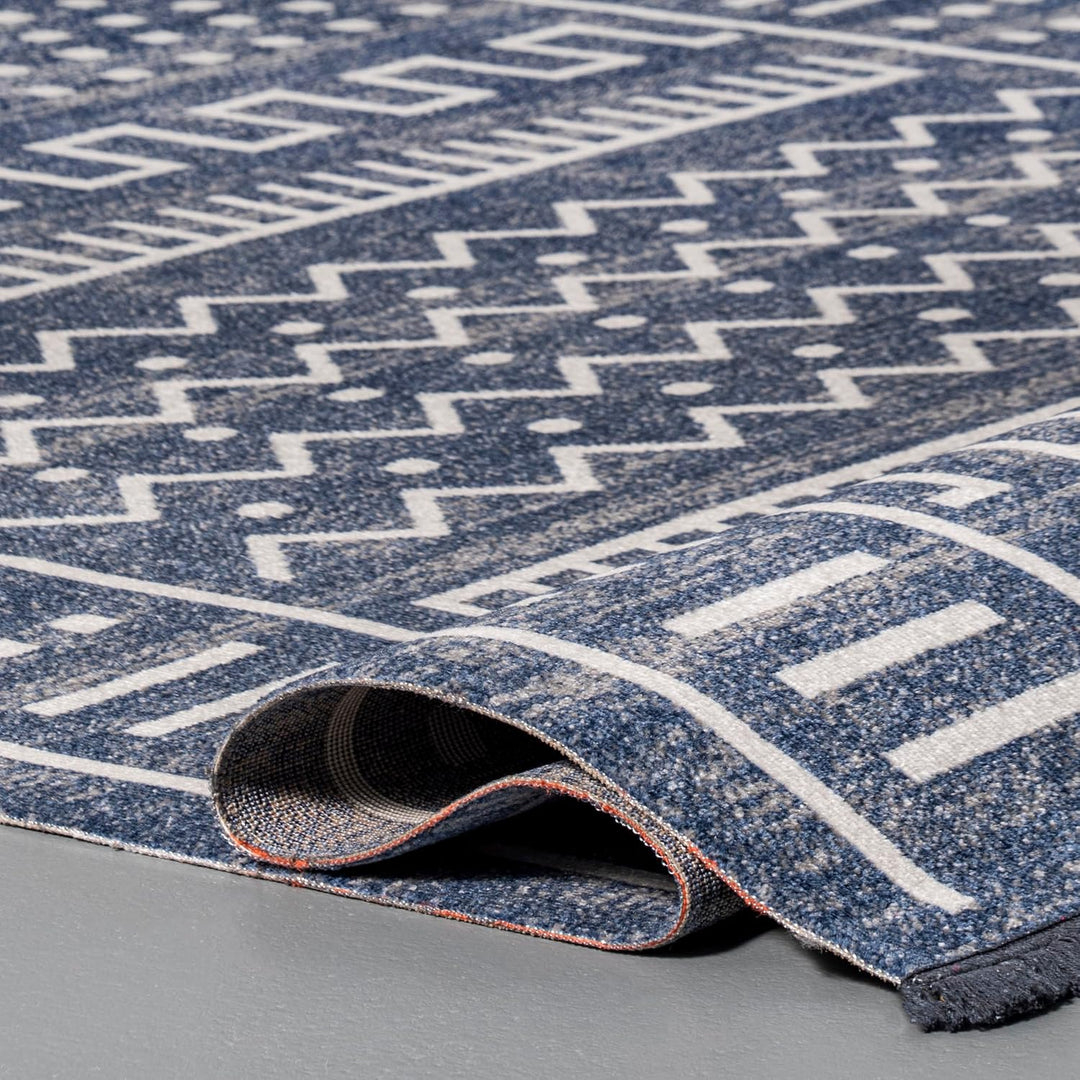 nuLOOM Area Rug, 4' x 6', Blue 4' x 6' (Rectangular) Blau, 4' x 6' (Rectangular) Blau