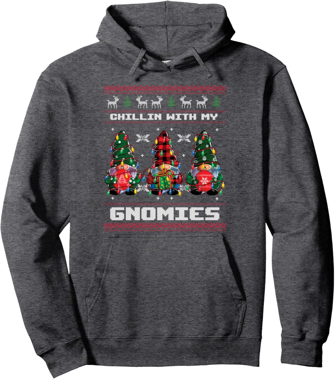 Chillin' With My Gnomies Weihnachtspyjama für Herren und Jungen Pullover Hoodie