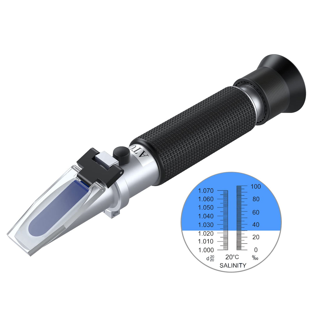AUTOUTLET Salzgehalt Refraktometer Mit Automatischer Temperaturausgleichung, Hydrometer 0-100 PPT &