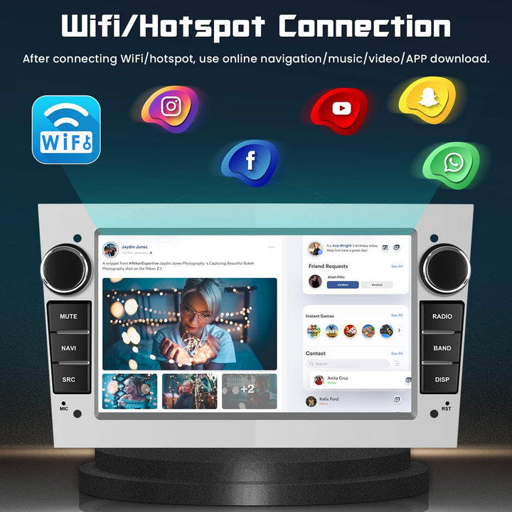 Hikity 1+32GB Android Autoradio 2 Din mit Navi für Opel Astra Corsa Antara, 7 Zoll Touchscreen Radio