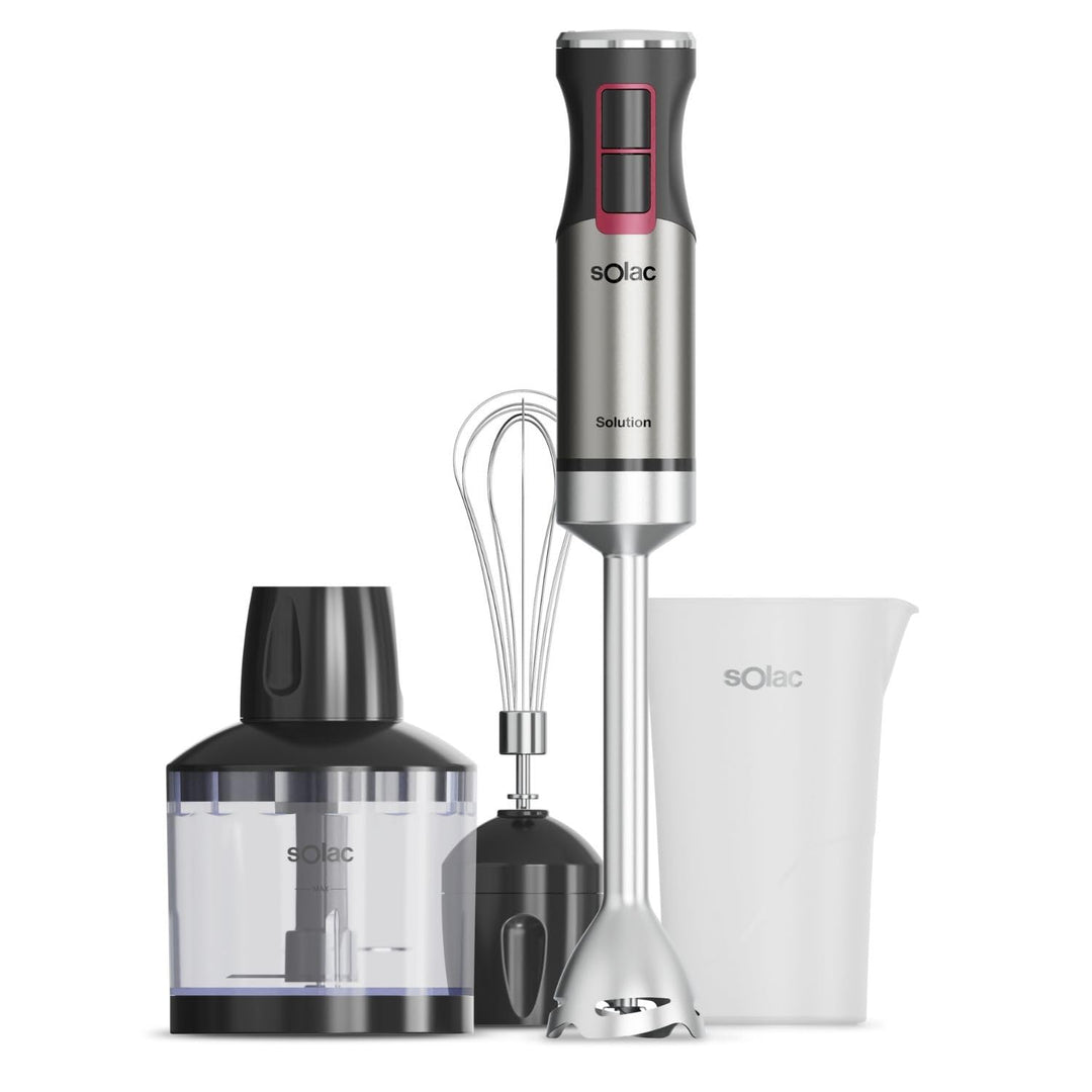 Solac Solution – Stabmixer 1503 Plus | 1500 W | 4 Edelstahlklingen | Edelstahl-Rührstab | Turbo-Funk