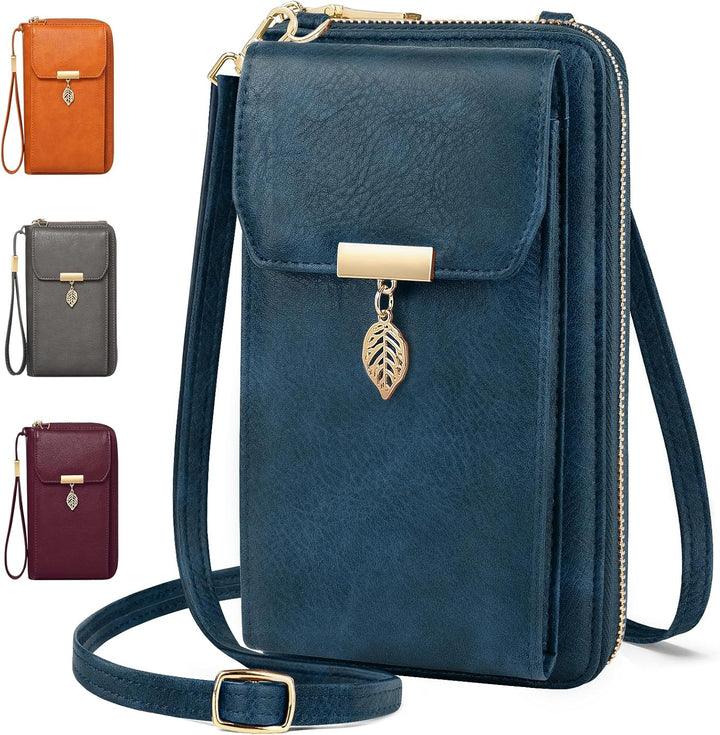 VOBUKE Handytasche mit Geldbörse zum Umhängen RFID Schutz Handy Tasche Damen Umhänge Leder Kleine Ha