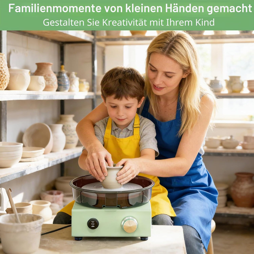 15 cm Töpferscheibe, Keramikmaschine Set mit 15cm doppelseitiger Drehscheibe, Metallrahmen, abnehmba