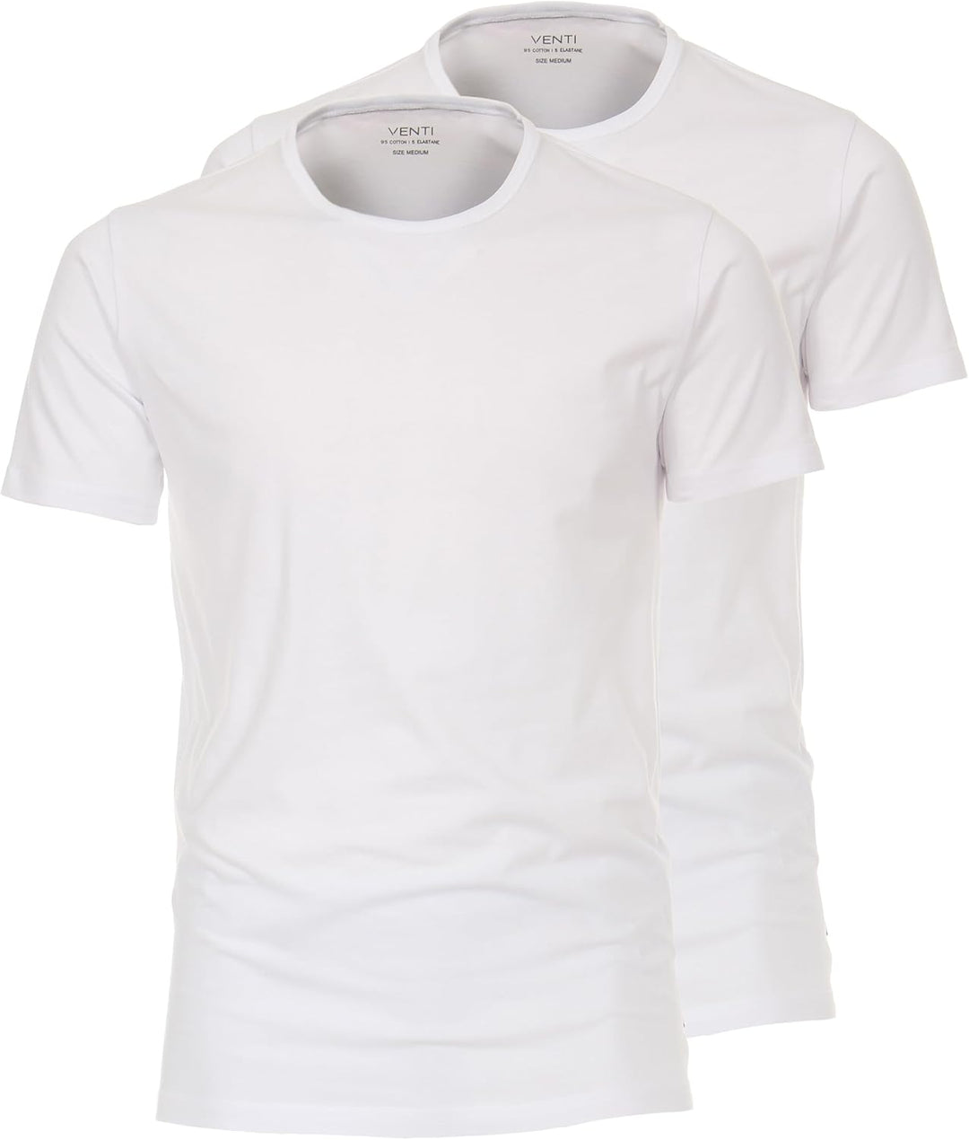 Venti Herren T-Shirt Halbarm Doppelpack 012500 Pflegeleicht XS Weiss, XS Weiss