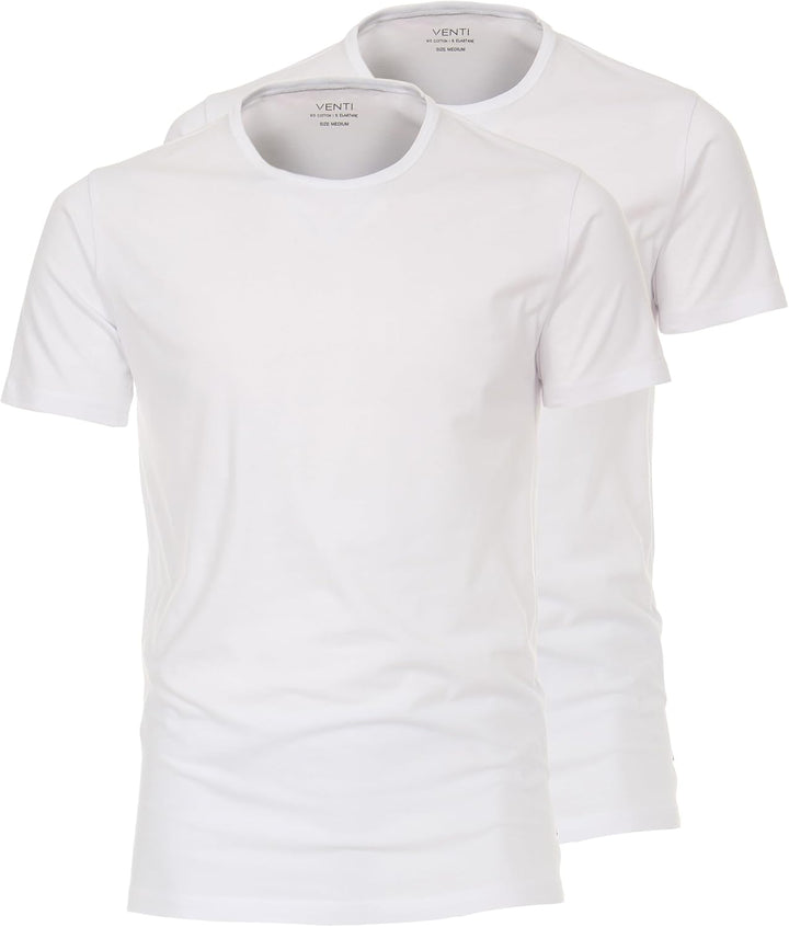 Venti Herren T-Shirt Halbarm Doppelpack 012500 Pflegeleicht XS Weiss, XS Weiss