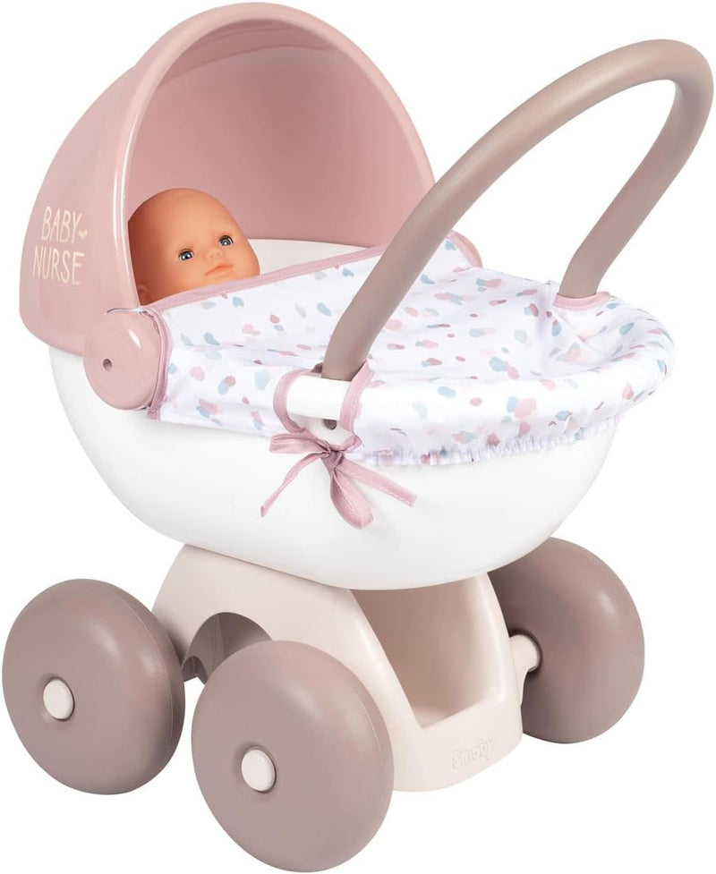 Smoby - Baby Nurse Puppenwagen - kleiner Puppenwagen für dein Püppchen bis 42 cm, mit waschbarem Sto