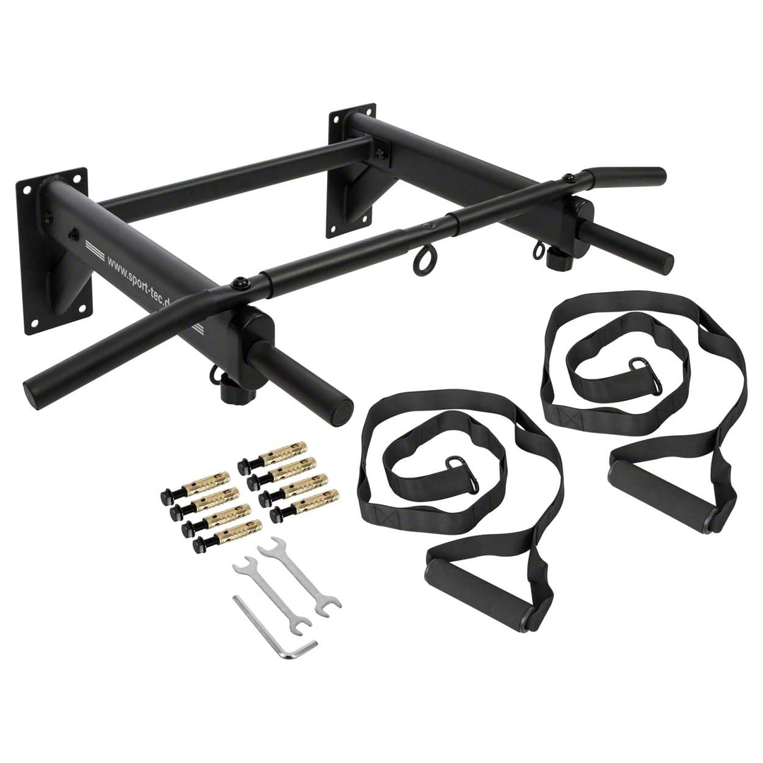 Klimmzugstange zur Wandmontage, Wandreck, Pull Up Reck, 6 gepolsterte Griffe