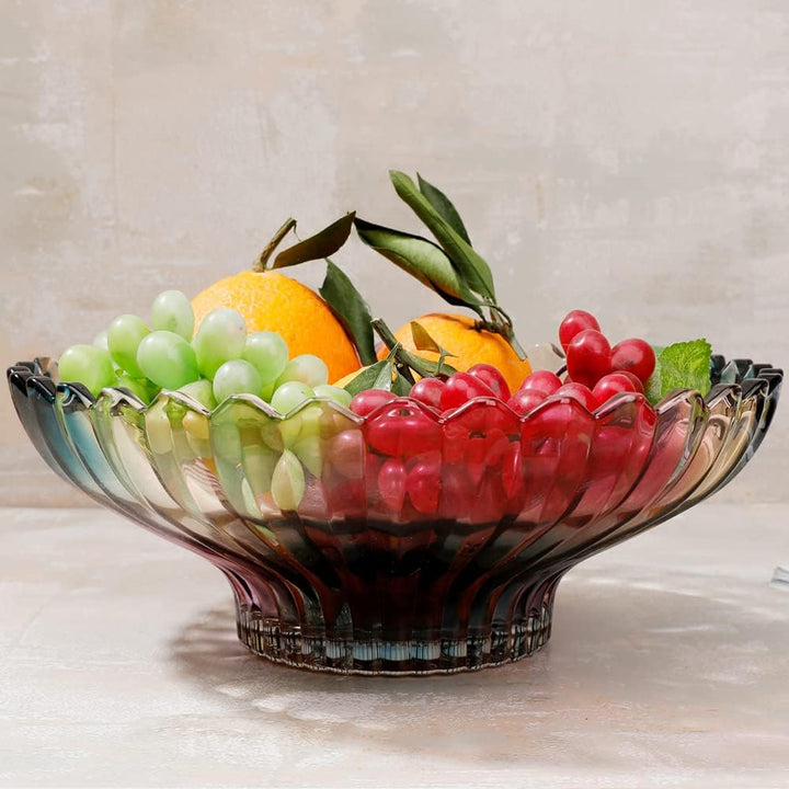 Magicpro 31,8 cm Durchmesser, Kristallglas, bunte Obstschale, Küchendekoration, Zubehör