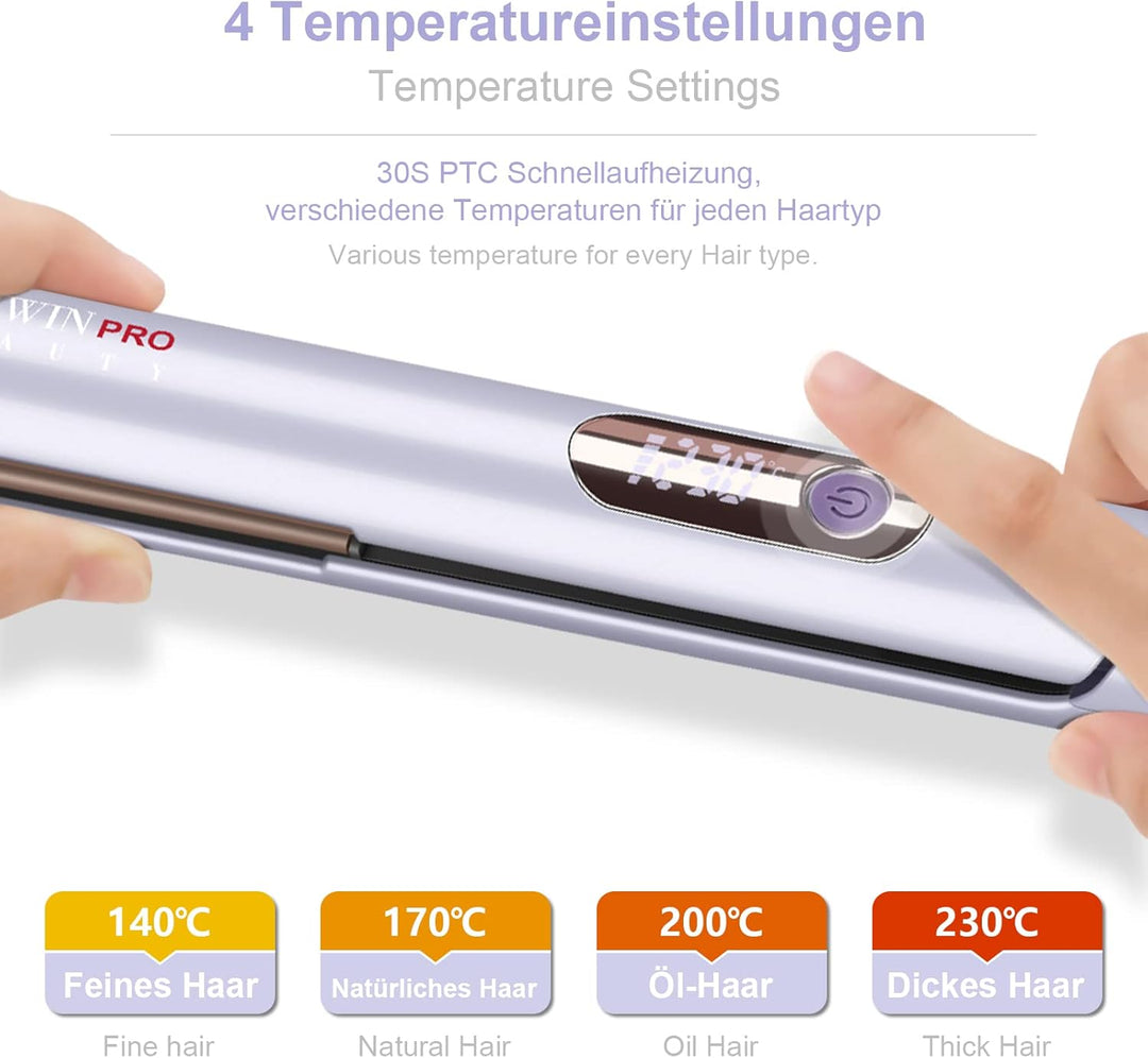 PARWIN PRO BEAUTY 3 In 1 Styling Set, Beinhaltet Glätteisen 25mm -Lockenstab 32mm & GlÄttbÜrste, mit