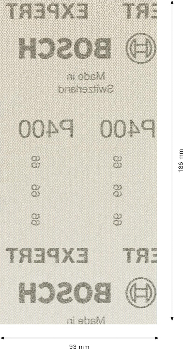 Bosch Professional 50x Expert M480 Schleifnetz (für Hartholz, Farbe auf Holz, 93x186 mm, Körnung 400