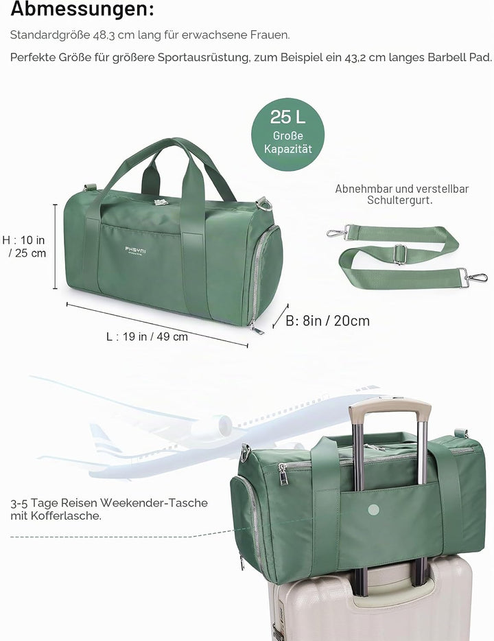 19 Zoll Sporttasche Reisetasche für Damen und Herren,wasserdichte Handgepäcktasche,Trainingstasche f