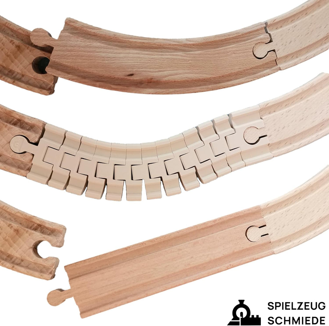 Flexible Schiene für Holzeisenbahn - Länge 18 cm, Kompatibel mit Brio &amp; Co. (1 Stück), 1 St&amp;