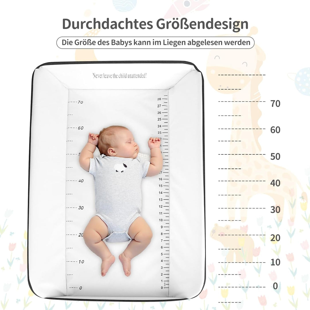OHMG Baby Wickelkombi Klappbare Wickelkommode,Wickeltisch mit Rollen,Mobiler Wickeltisch mit Wickela
