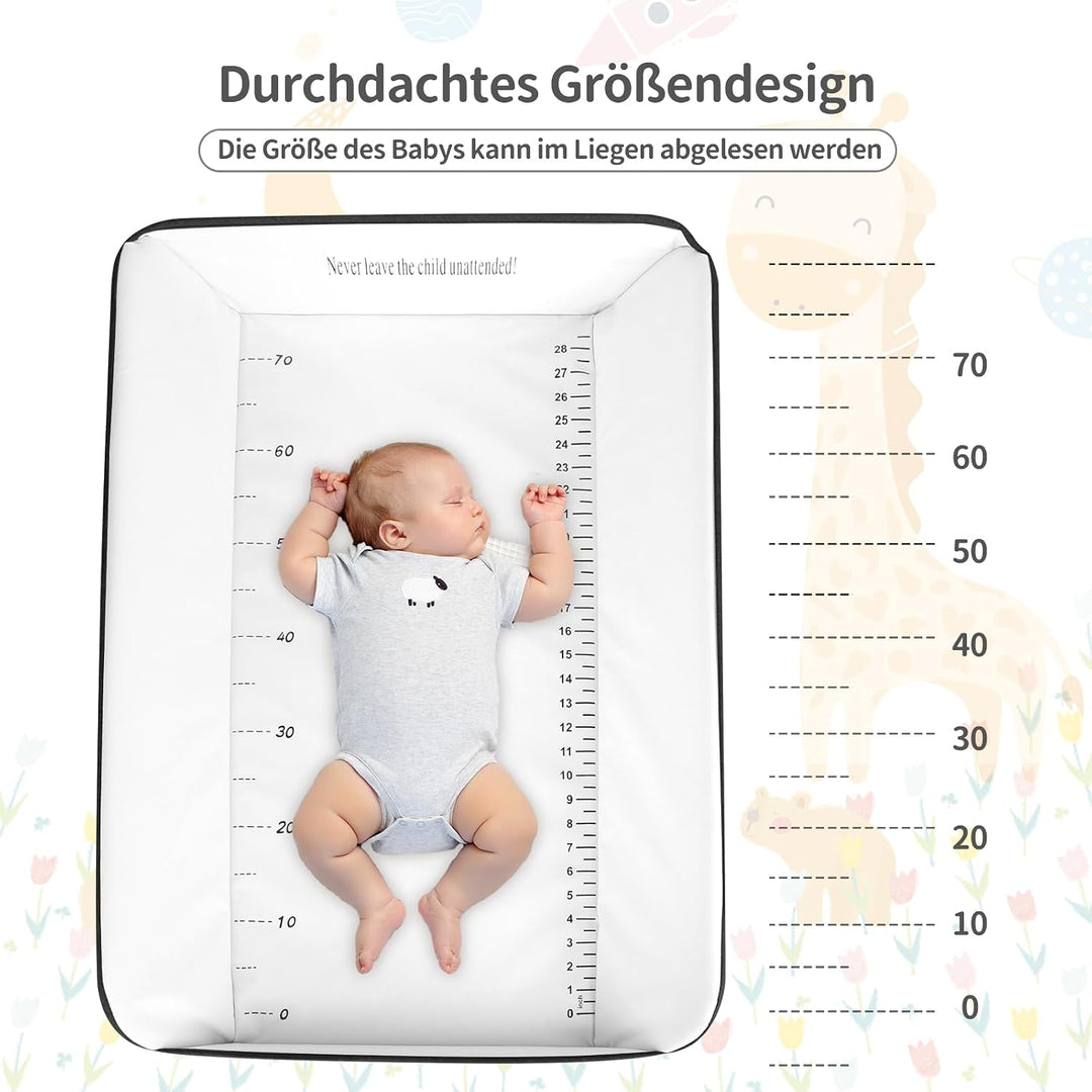 OHMG Baby Wickelkombi Klappbare Wickelkommode,Wickeltisch mit Rollen,Mobiler Wickeltisch mit Wickela