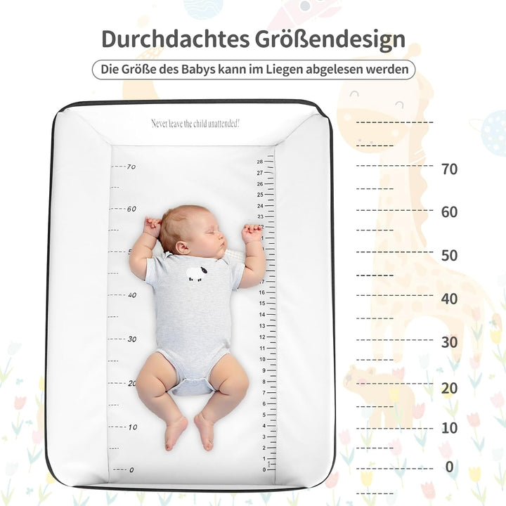 OHMG Baby Wickelkombi Klappbare Wickelkommode,Wickeltisch mit Rollen,Mobiler Wickeltisch mit Wickela