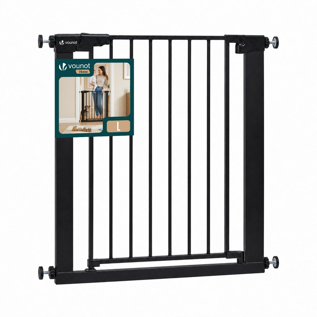 VOUNOT® Treppenschutzgitter ohne Bohren 75-82 cm, Metall Treppengitter Türschutzgitter für Kinder un