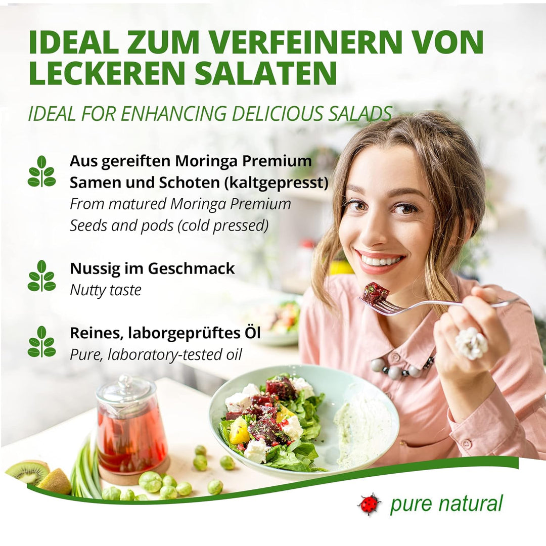 MoriVeda® - Moringa Öl Basic 100ml von MoriVeda, gepresst aus Oleifera Samen und Schoten, für Hautpf