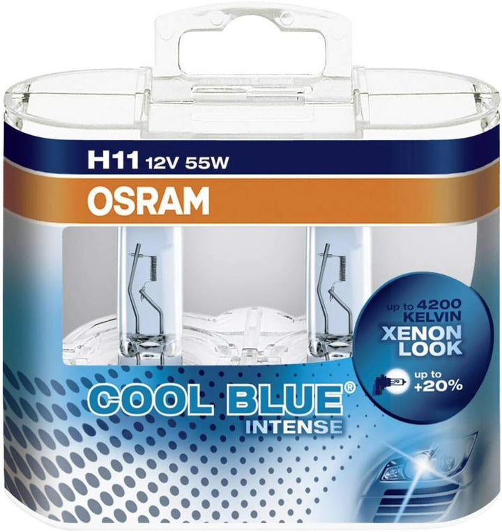 Osram 64211CBI-HCB Cool Blue Intense H11 Halogen, Scheinwerferlampe, 12 V, Duo Box, Anzahl 2