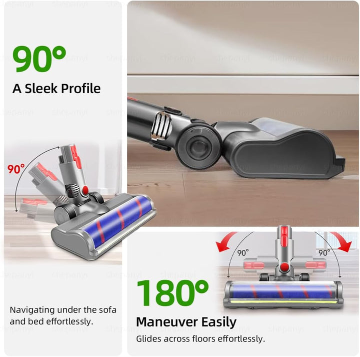 LED Bürste Zubehör kompatibel für Dyson V7/V8/V10/V11/V15 Staubsauger, Weiche Flaumbürste mit Staubd