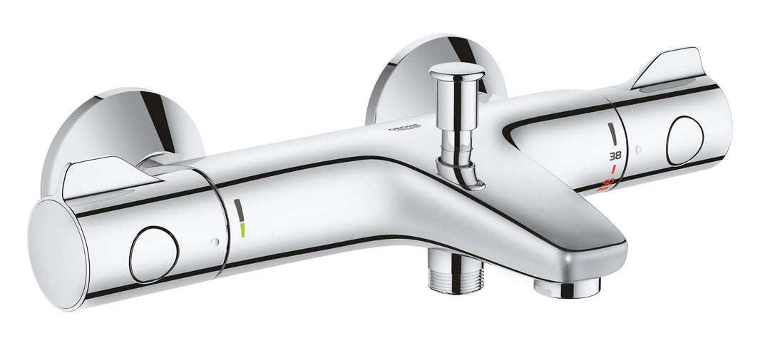 Grohe GRT 800 THM Wanne AP 1/2" F, Silber Mit Anschlüssen, Mit Anschlüssen