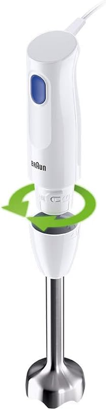 Braun Stabmixer MQ10.001PWH + Messbecher 600 ml, 5 Jahre Service, leicht, EasyTwist-System zum einfa