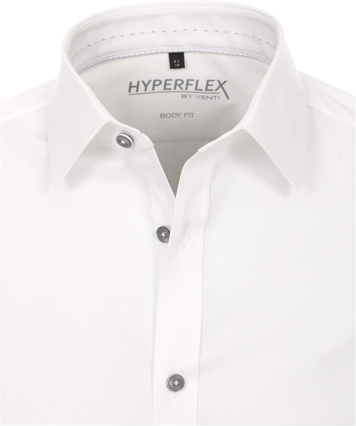 Venti Herren Hemd Body Fit Hyperflex Businesshemd 45 Weiss (Weiss 000), 45 Weiss (Weiss 000)