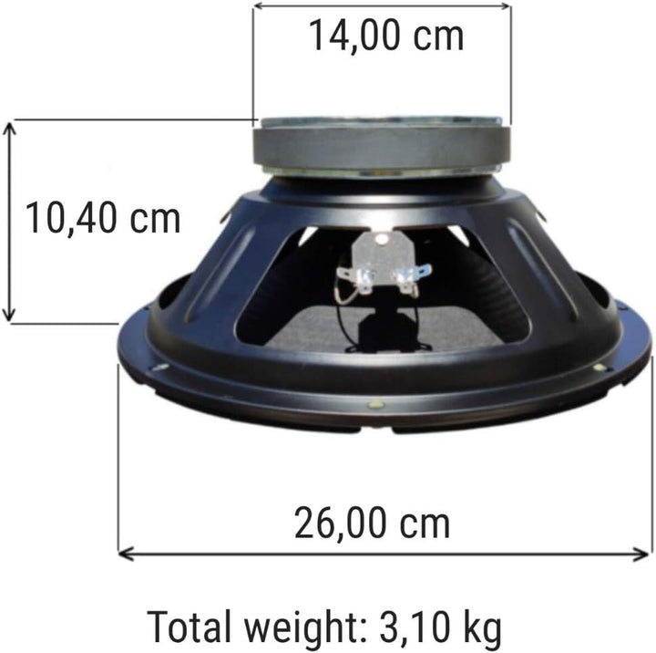1 WOOFER MASTER AUDIO PA10/4 Lautsprecher 25,00 cm 250 mm 10" 300 watt rms und 600 watt max mit impe