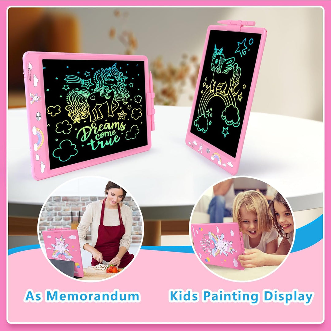 DYNASONIC DYNA-PM Einhorn Schreibtafel Kinder 10 Zoll, LCD Zeichentablett Kinder Magnetisches Whiteb