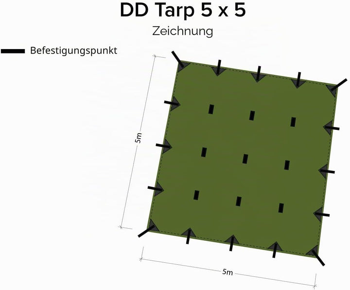 DD Plane, Tarp, 5 x 5, Olivgrün