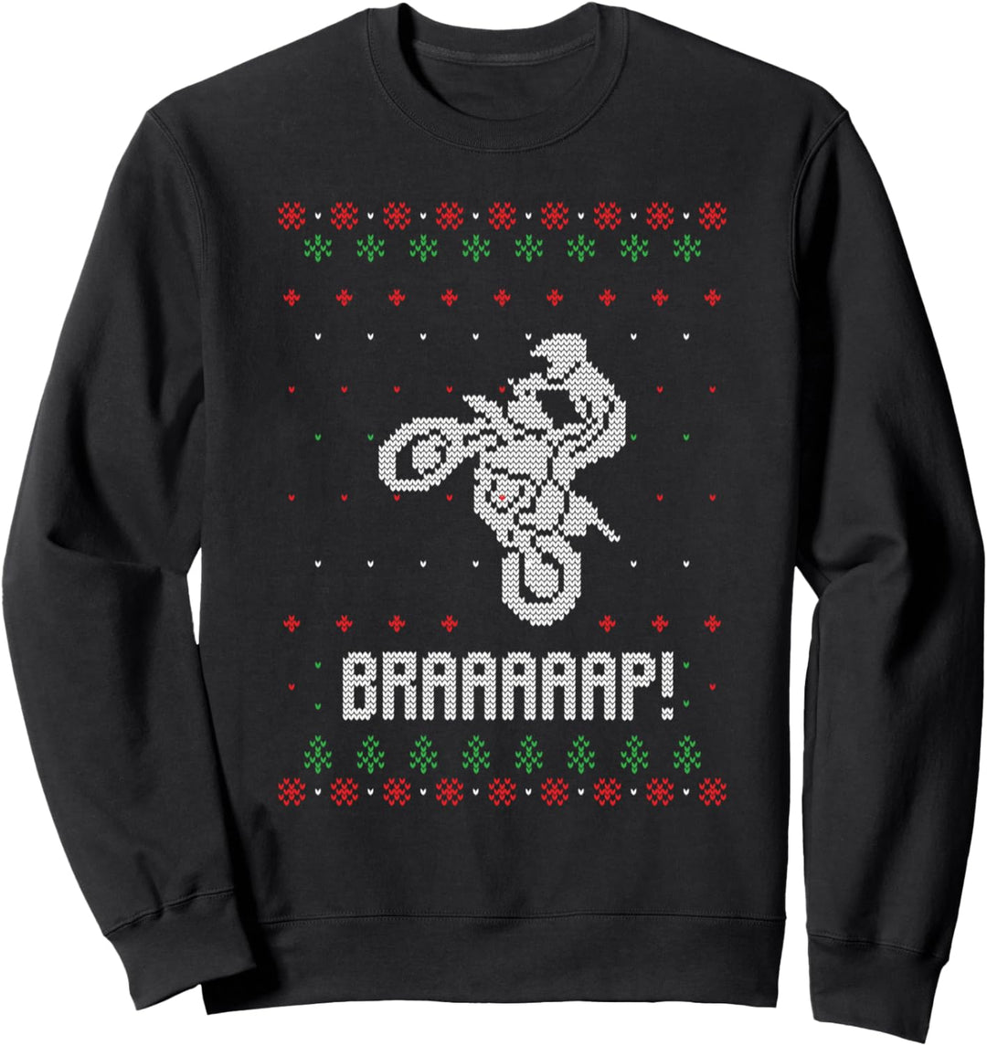 Weihnachten Motorcross Motorrad Gift Ugly Christmas Sweatshirt