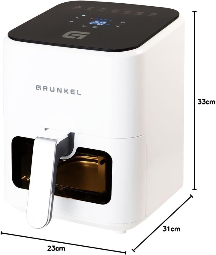 Grunkel 4l 1200w Air Fryer 4L 33 cm x 23 cm x 31 cm Weiss, 33 cm x 23 cm x 31 cm Weiss