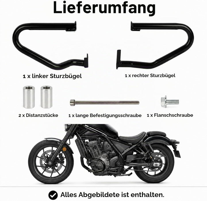 PSLER Motorrad Stossstange Motorschutz Sturzbügel für Rebel CMX1100 CMX1100T DCT 2021 2022 2023 2024