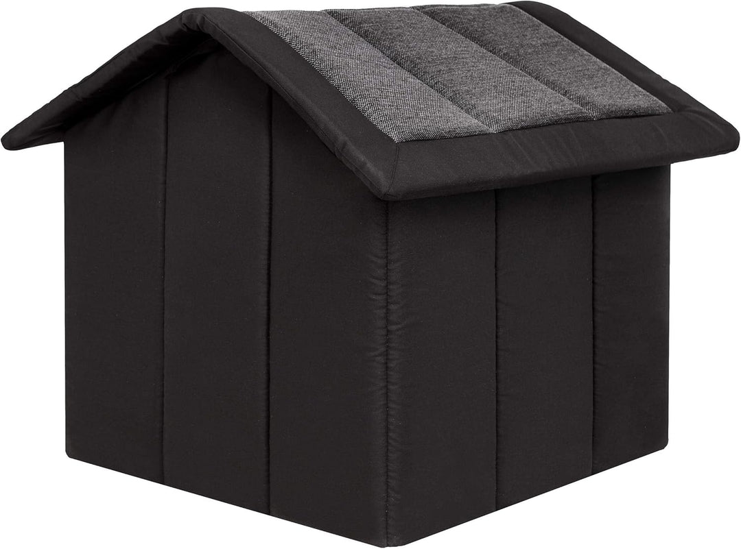 Hundehütte Hundehöhle Hundebett Hundehaus Katzenhöhle Tierbett XXL - 70x60 cm Graphit mit Schwarz XX