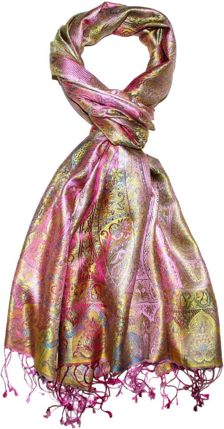 Lorenzo Cana Luxus Pashmina Damen - Schal Schaltuch jacquard gewebt 100% Seide Paisley Muster Seiden