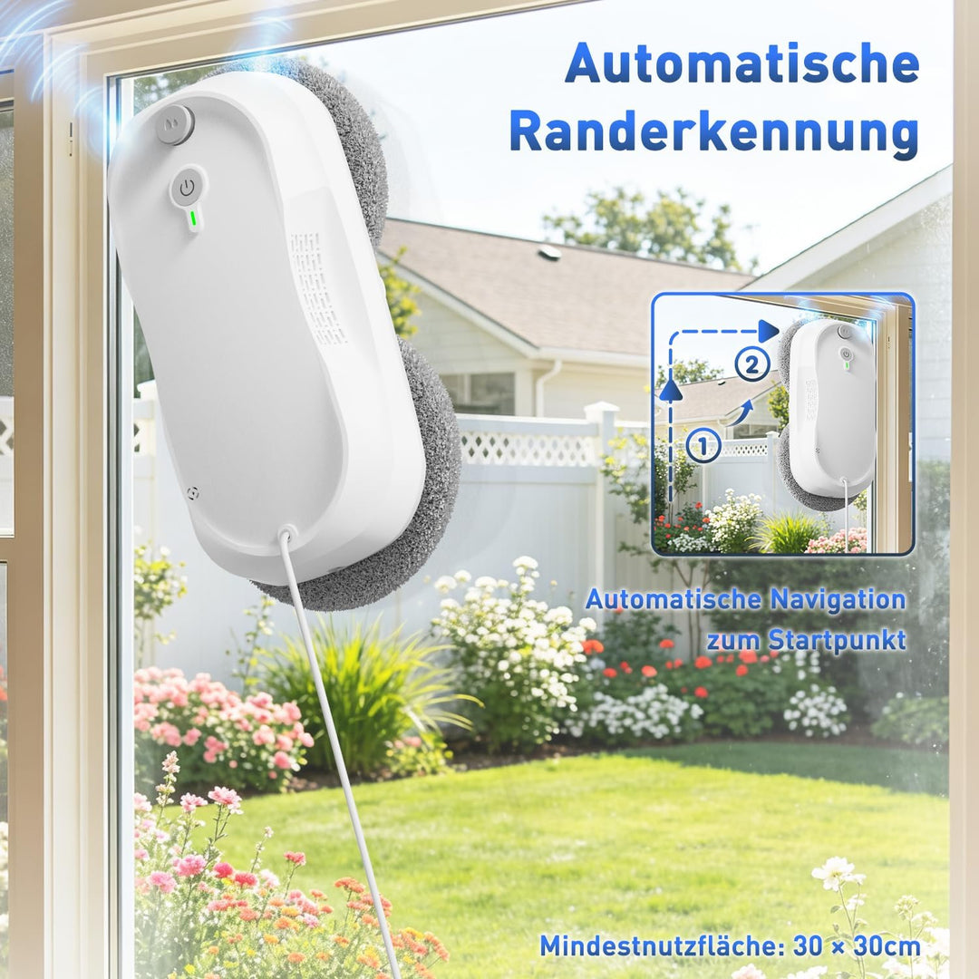 KKI Fensterreinigungsroboter, Automatischer Fensterreiniger-Roboter, Dual-Spray, max3200 Pa, KI-Pfad