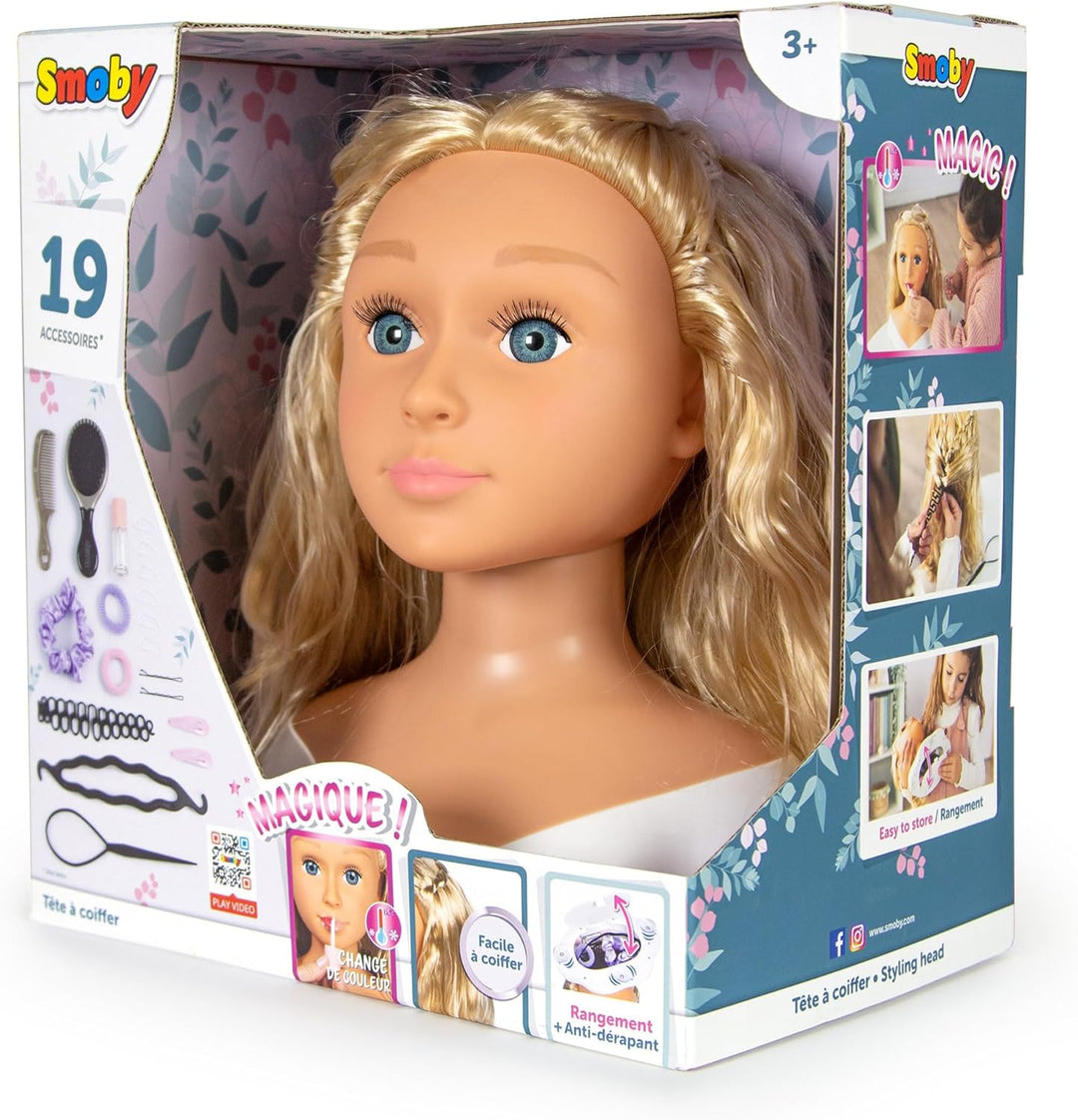 Smoby Grosser Friseur-Stylingkopf + Haarschmuck-Zubehör