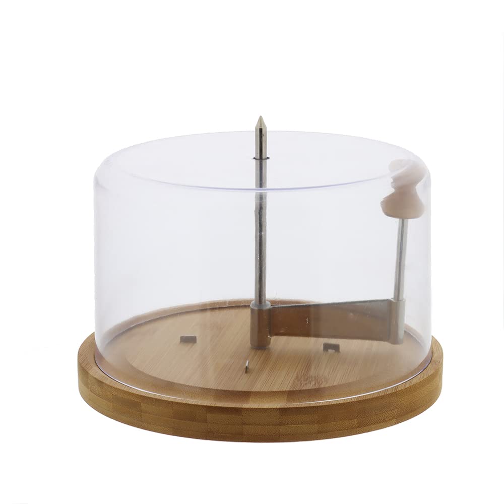 Kesper | Käsehobel mit Haube, Material: Bambus, Kunststoff, Masse: ø 21,7 cm x 13,7 cm, Farbe: Braun