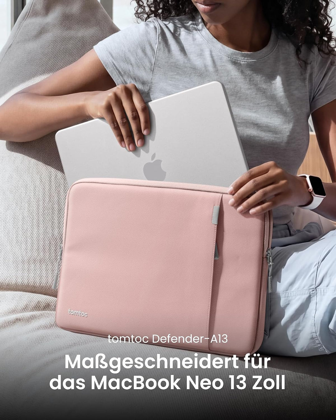 tomtoc 360° Tasche Hülle Entwickelt für 13 Zoll MacBook Neo A3404 (2026) mit A18 Pro Chip, Wasserabw