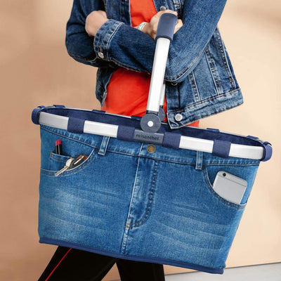 reisenthel carrybag Jeans - Stabiler Einkaufskorb mit viel Stauraum und praktischer Innentasche – El